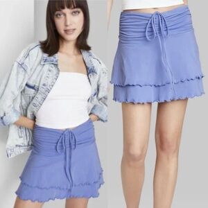 Wild Fable XXL Periwinkle Blue Purple Ruffle Convertible Mini Skirt Halter Top